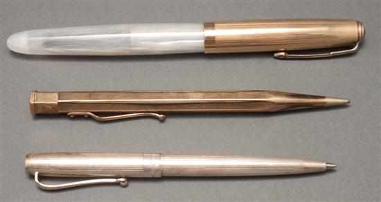 Appraisal: Parker K gold-filled fountain pen Montegrappa silver ballpoint vest pen