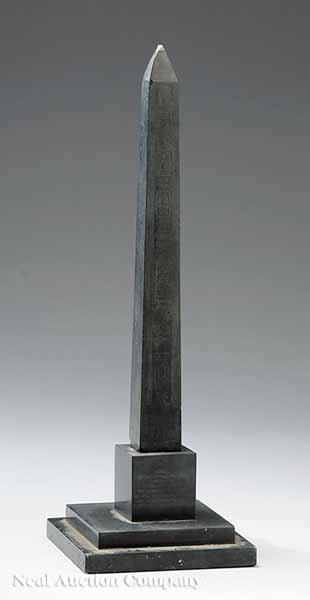 Appraisal: An English Grand Tour Black Marble Obelisk mid- th c