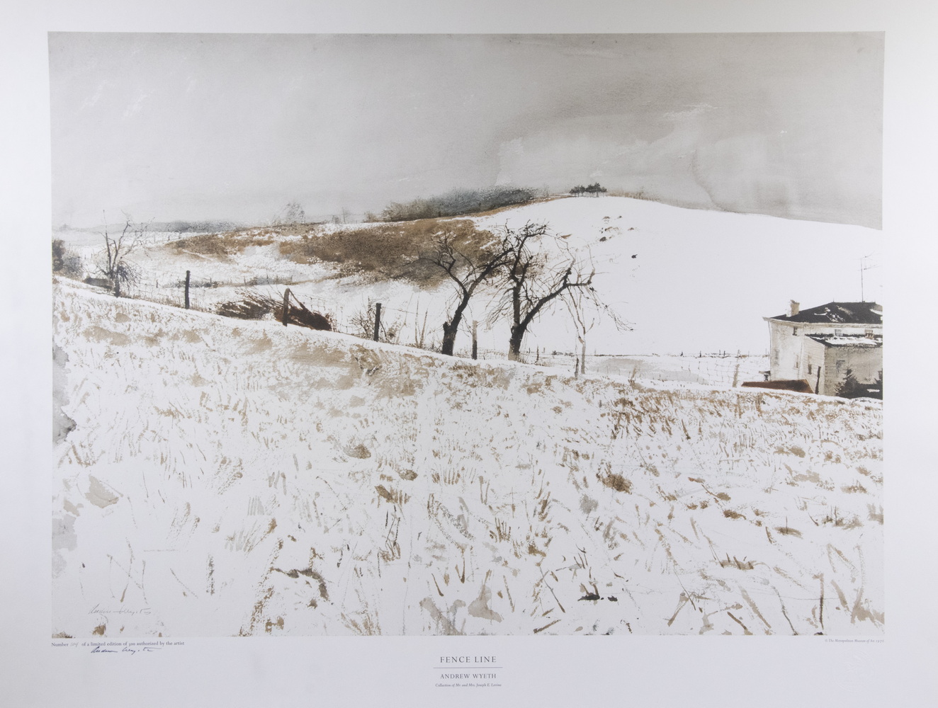 Appraisal: ANDREW NEWELL WYETH PA ME - Fence Line collotype print