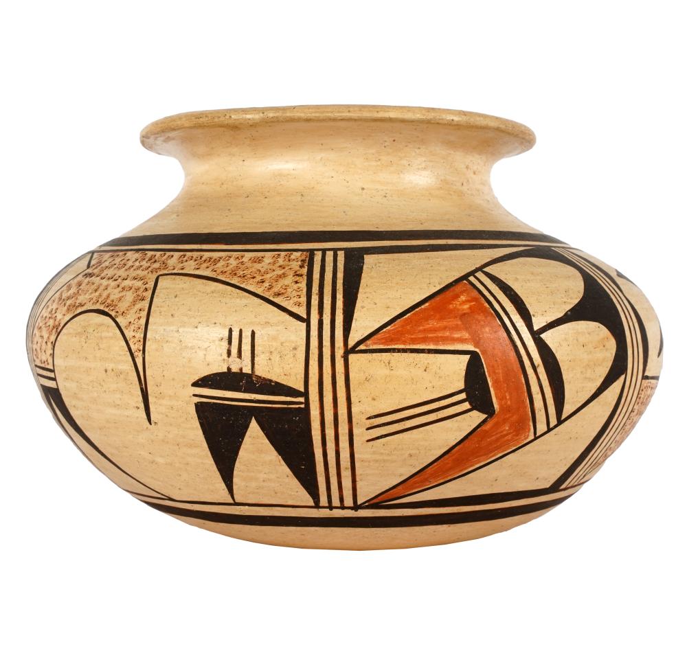 Appraisal: STELLA HUMA HOPI POTTERY JARsigned inches diameter inches high Condition