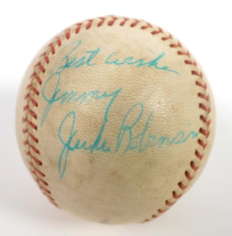 Appraisal: AUTHENTIC JACKIE ROBINSON SIGNED BASEBALL JSA LOAJSA certified Jackie Robinson