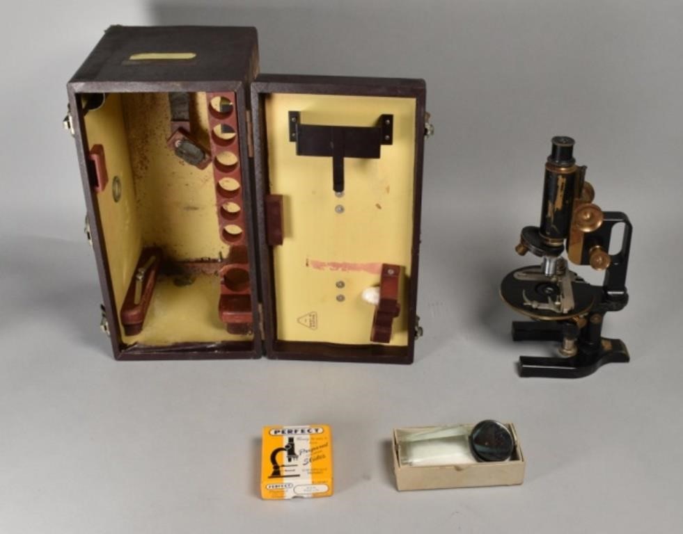 Appraisal: Spencer Lens Company brass microscope with Bausch Lomb fitted case