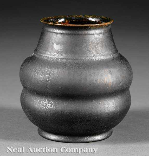 Appraisal: A George Ohr Art Pottery Vase c - gunmetal glaze