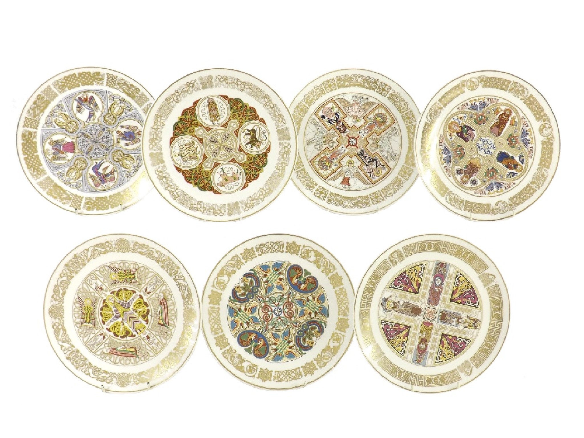 Appraisal: Spode Celtic complete set of seven cabinet plates to include