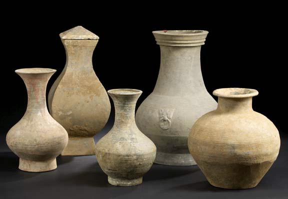 Appraisal: Massive Chinese Neolithic-Style Covered Tang Hu of squared baluster form