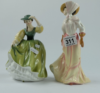 Appraisal: Royal Doulton lady figures Buttercup HN and The Open Road