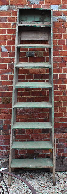 Appraisal: A SET OF GREEN PAINTED PINE STEPS cm wide