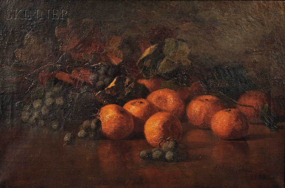 Appraisal: Adelaide Palmer American - Still Life with Oranges and Grapes