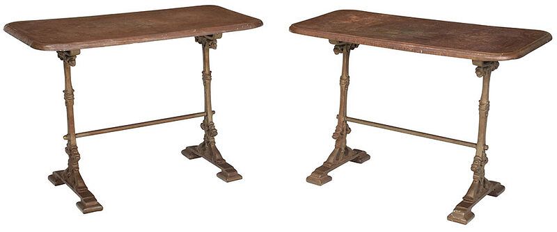 Appraisal: Pair of Victorian Style Cast Iron Tables th century each