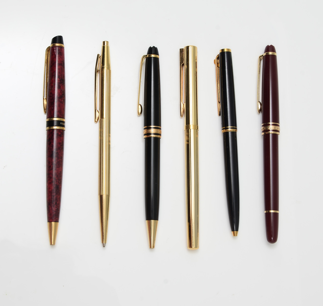 Appraisal: PC WATERMAN MONTE BLANC PEN COLLECTION Comprising - Black gold