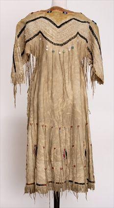 Appraisal: NORTHERN PLAINS BUCKSKIN WOMAN'S DRESS With colored beads x in