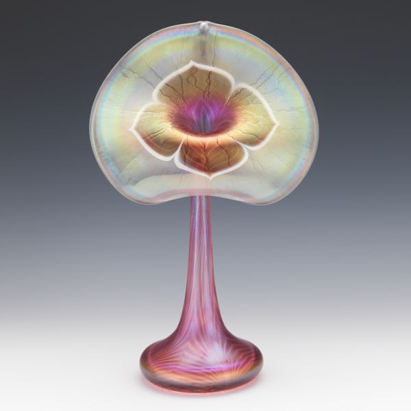 Appraisal: STUART ABELMAN AMERICAN CONTEMPORARY x Jack-in-the-pulpit vase Blush pink vase