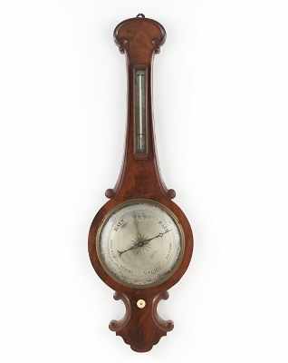 Appraisal: A Victorian Wheel Barometer Late th Century Carved rosewood case