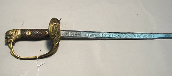 Appraisal: A Spanish officer's sword th century Slightly curved inch blade