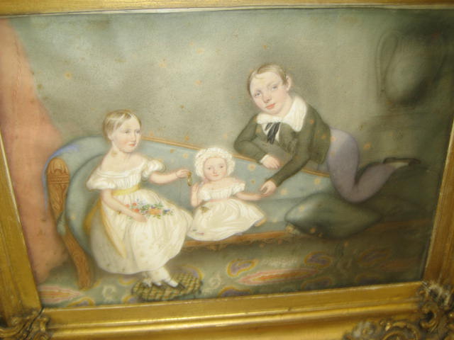 Appraisal: ENGLISH NAIVE SCHOOL th Century Group Portrait of the three