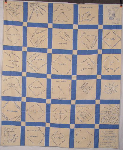 Appraisal: PORT GIBSON NEW YORK METHODIST CHURCH AUTOGRAPH QUILT One section