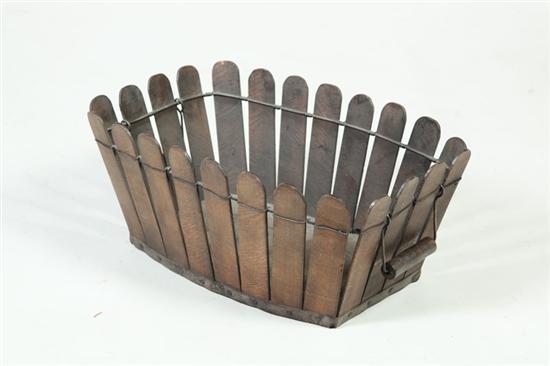 Appraisal: BASKET Probably Shaker nd half- th century Picket fence stave