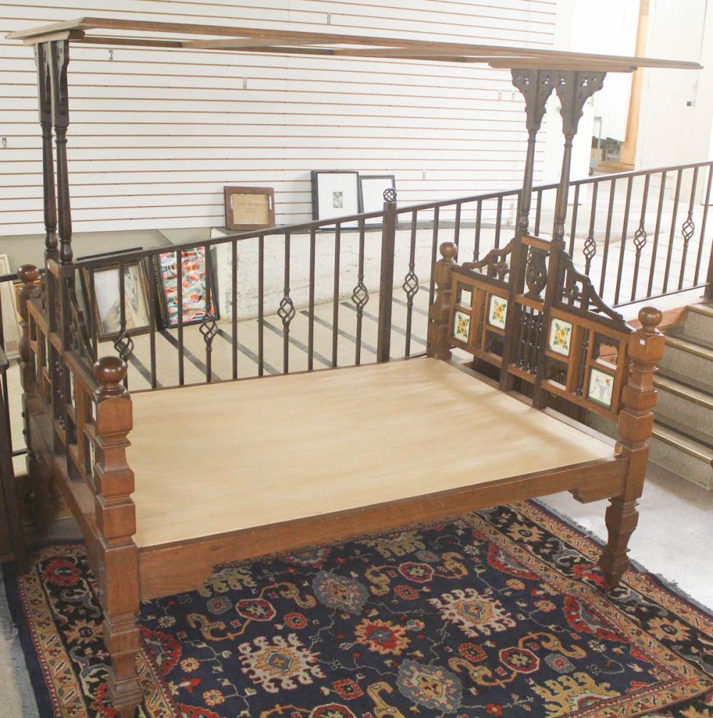 Appraisal: ZANZIBAR CANOPY BED Tanzanian Archipelago Islands region East African coast