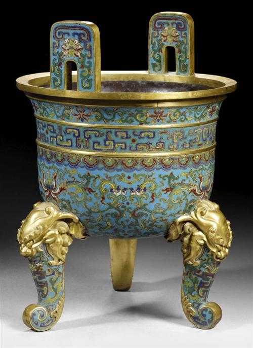 Appraisal: FINE CLOISONN INCENSE BURNER China Qianlong period H cm D