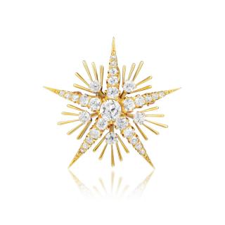 Appraisal: A Diamond Starburst Pin Pendant Crafted out of K yellow