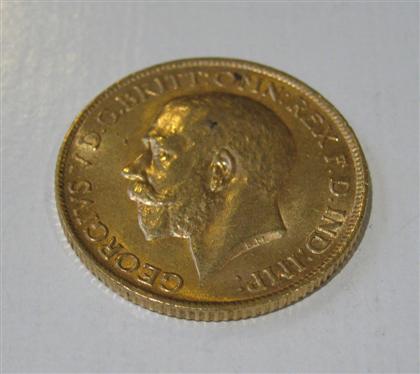 Appraisal: British gold sovereign coins George V pcs