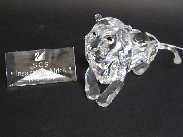 Appraisal: SWAROVSKI AUSTRIAN CRYSTAL LION PLAQUE pieces The Lion from Inspiration