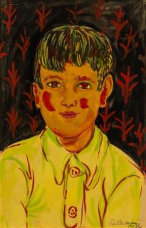 Appraisal: Benjamin Palencia Spanish Portrait of a Boy gouache on paper