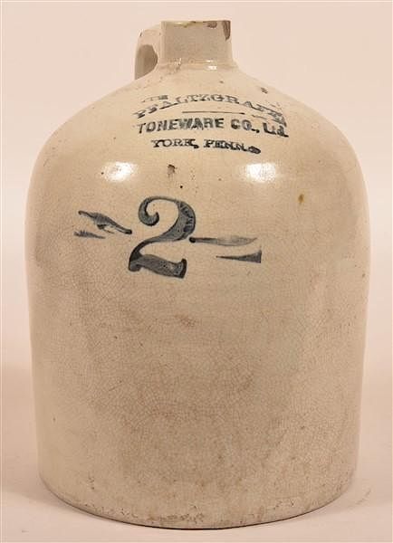 Appraisal: Pfaltzgraff York PA Two Gallon Stoneware Jug Pfaltzgraff York PA