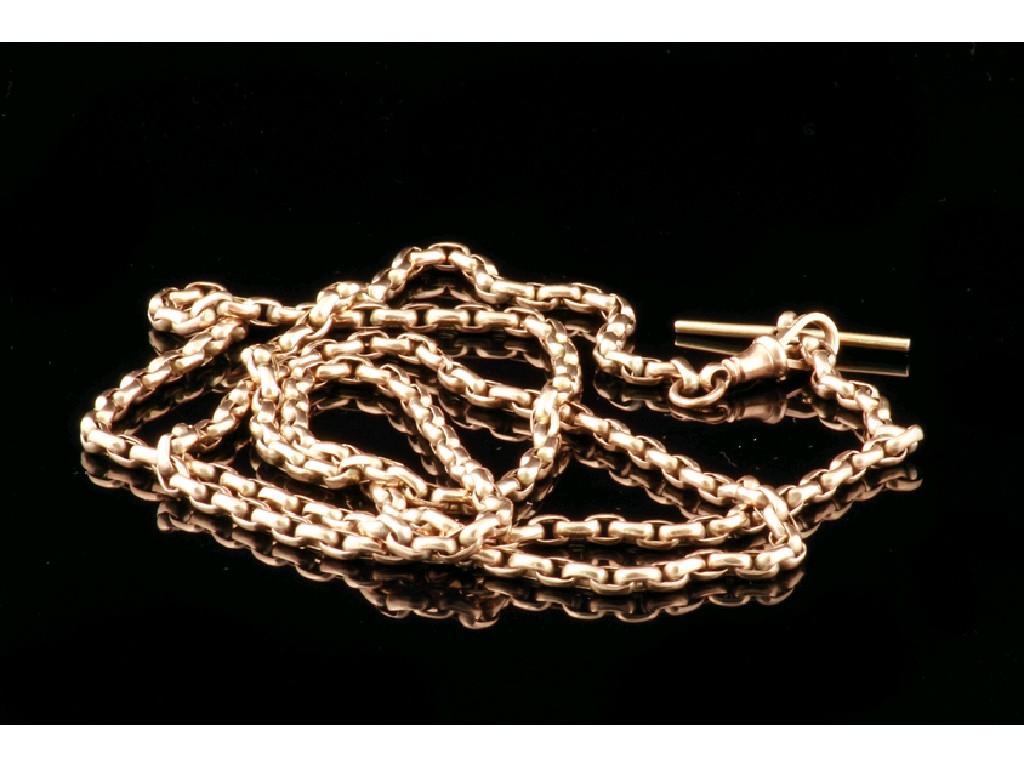 Appraisal: A CT YELLOW GOLD BELCHER LINK CHAIN with lobster clasp