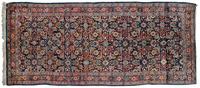 Appraisal: Mahal rug repeating floral designs on dark blue field ft