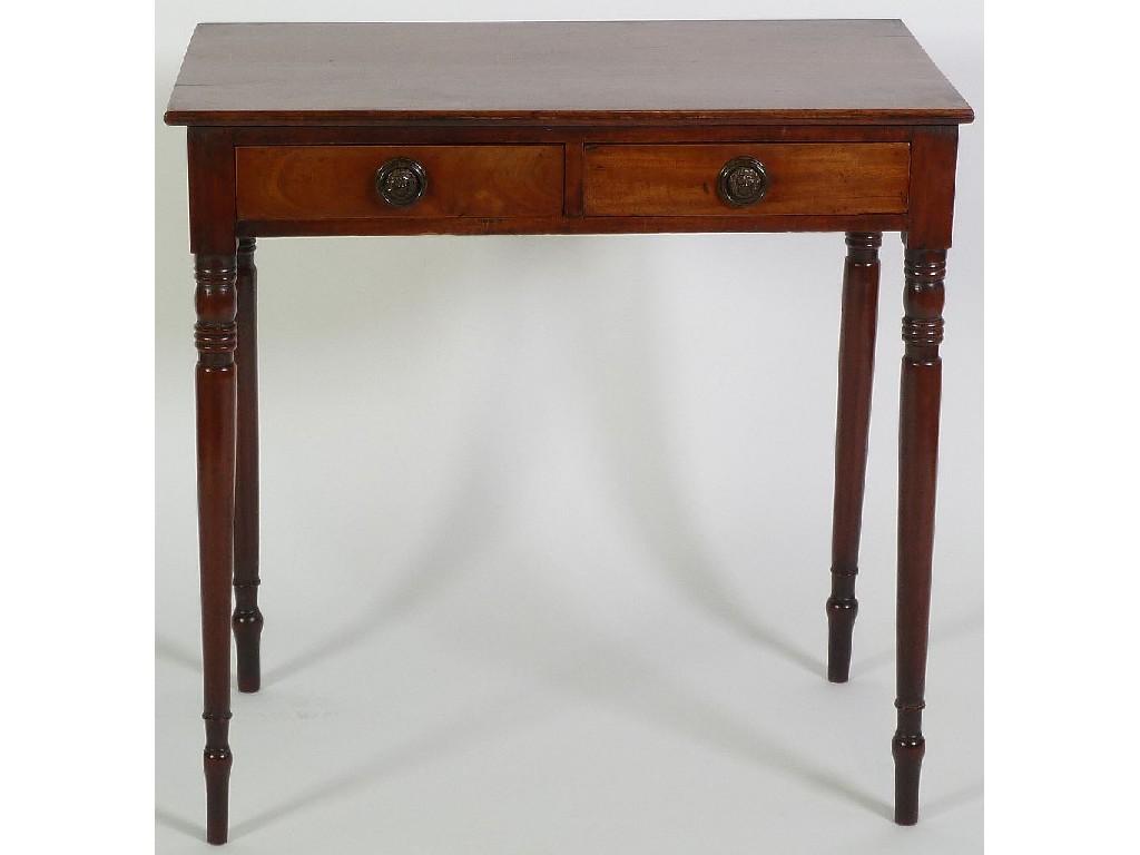 Appraisal: EARLY TH CENTURY MAHOGANY WRITING TABLE the moulded oblong top