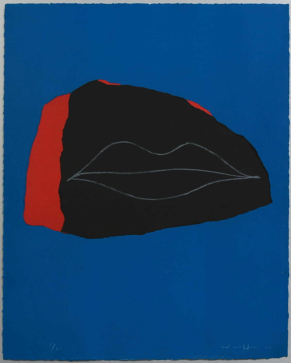 Appraisal: WOELFFER Emerson American - Abstract Composition with Lips Lithograph ''