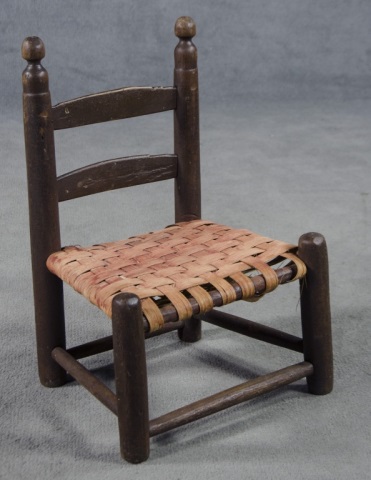 Appraisal: Child's Slat Back Side ChairWith modern splint seat H Found