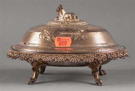 Appraisal: American silver-plated covered butter dish third quarter- th Century with