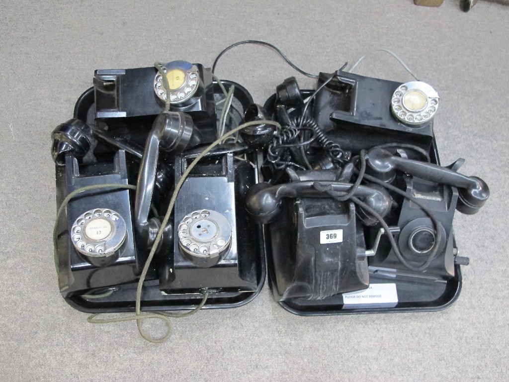 Appraisal: A lot comprising six s black bakelite exchange telephones