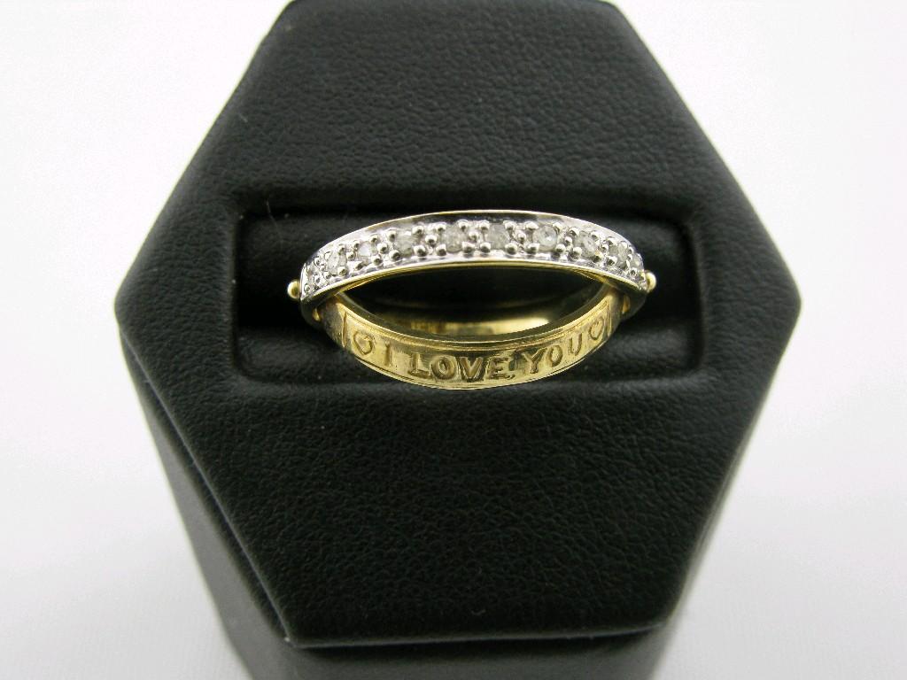 Appraisal: A Diamond Half-Eternity Ring pav -set brilliant-cut stones with secret