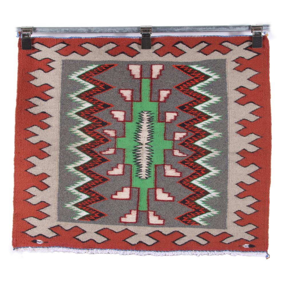 Appraisal: NAVAJO STORM PATTERN CENTIPEDE EFFIGY SUNDAY SADDLE BLANKET TH CENTURY