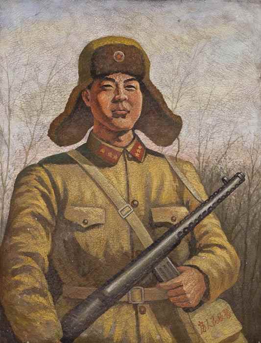 Appraisal: Chen Sheng Lei Feng oil painting signed by artist on