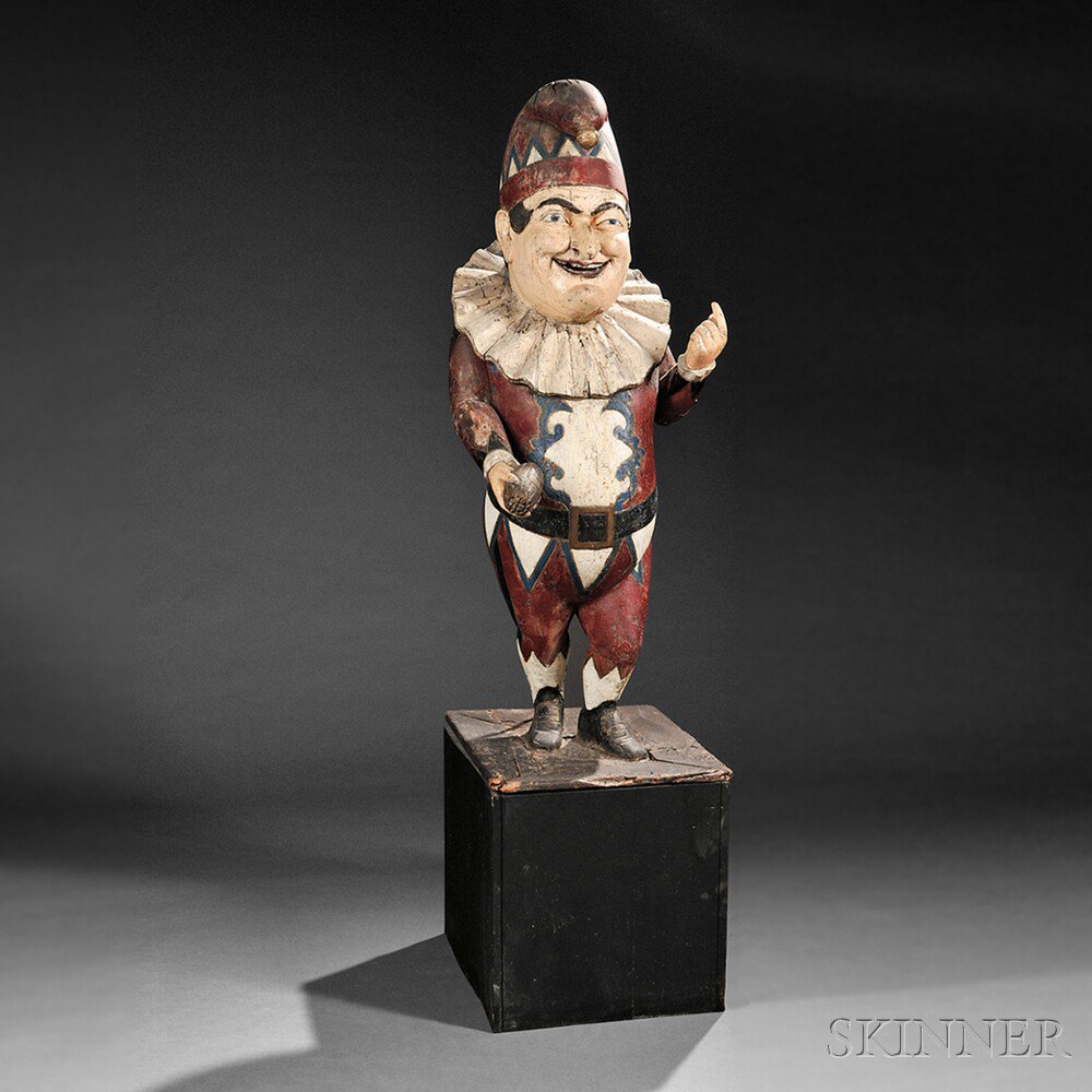 Appraisal: Polychrome Carved Punch Tobacconist Figure possibly New York late th