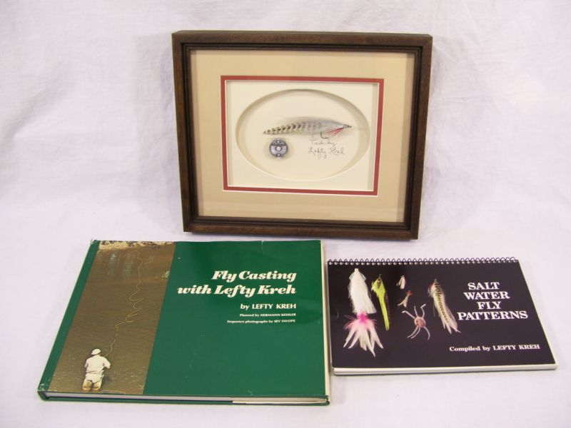 Appraisal: Fly Tying Books and Framed Fly by Bernard Lefty Lot