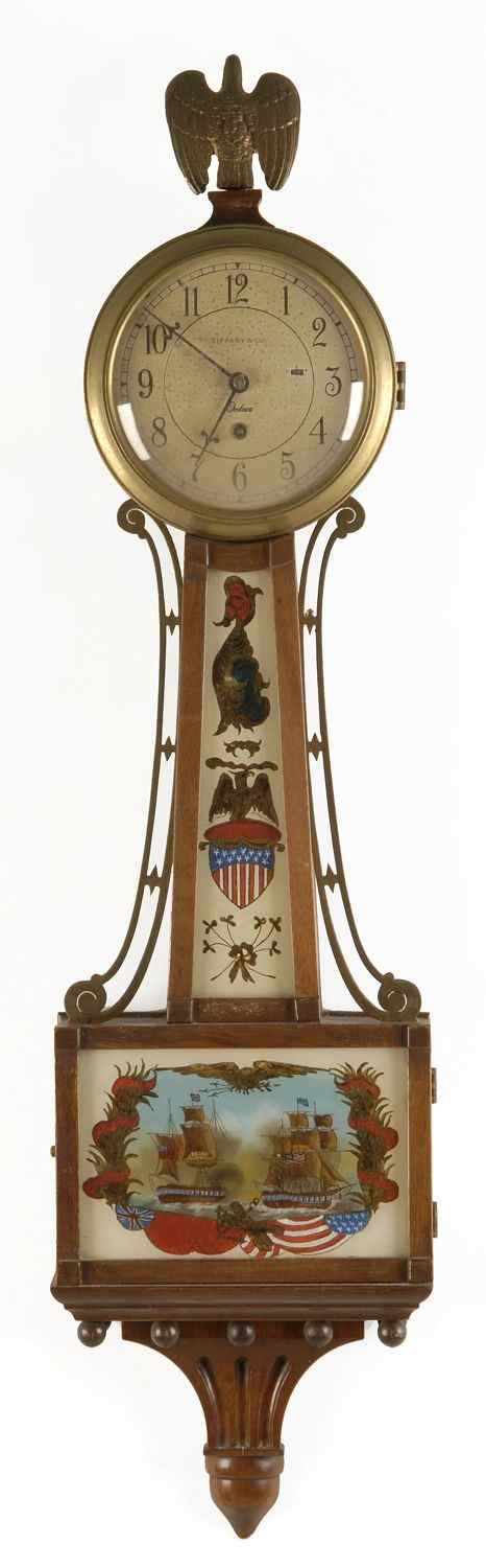 Appraisal: CHELSEA BANJO CLOCKEarly th CenturyMade for Tiffany Co Brass eagle