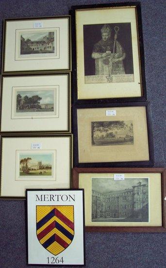 Appraisal: Sundry pictures relating to Merton College Oxford