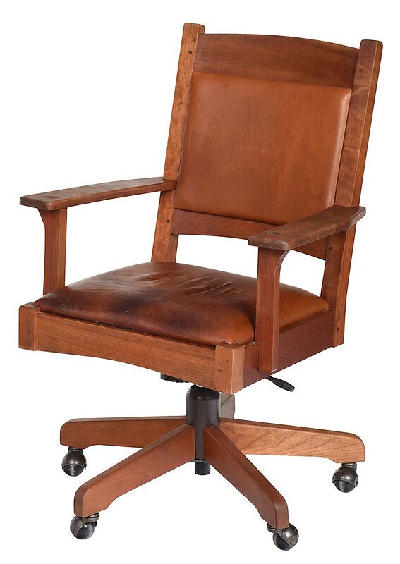 Appraisal: Stickley Arts and Crafts Style Desk Chair branded mark and