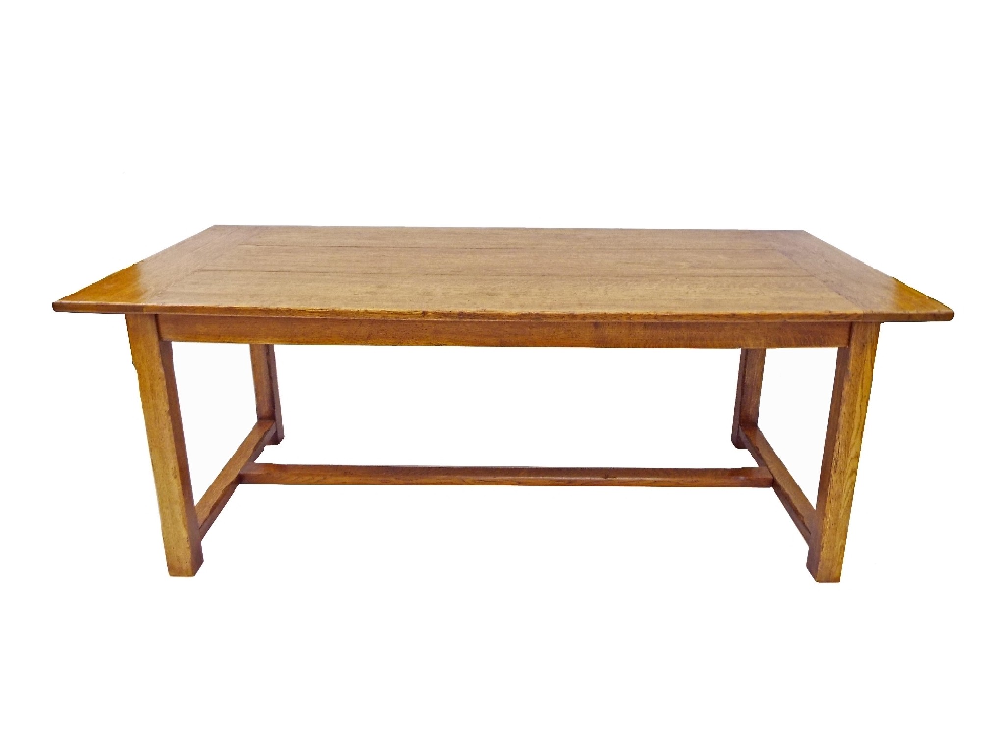 Appraisal: Good golden oak refectory table the plank top upon four