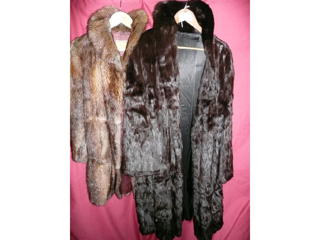 Appraisal: Two vintage fur coats - one full length and one