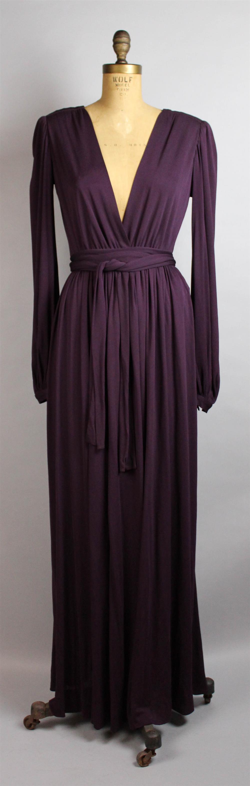 Appraisal: VINTAGE YVES SAINT LAURENT GOWN the Yves Saint Laurent purple