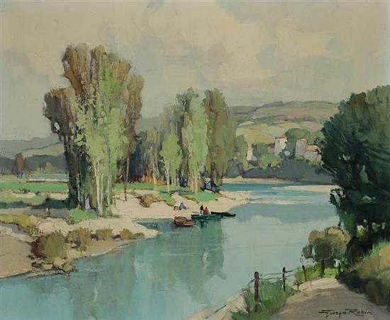 Appraisal: Georges Robin French - L'Ardeche pr s de Vallon-Pont d'Arc