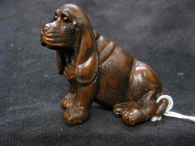 Appraisal: Carved Boxwood Netsuke of a Dog signed '' excellent