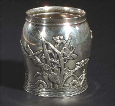 Appraisal: A Russian silver beaker vase decorated in low relief with