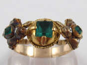 Appraisal: A yellow metal tests carat gold emerald and rose cut